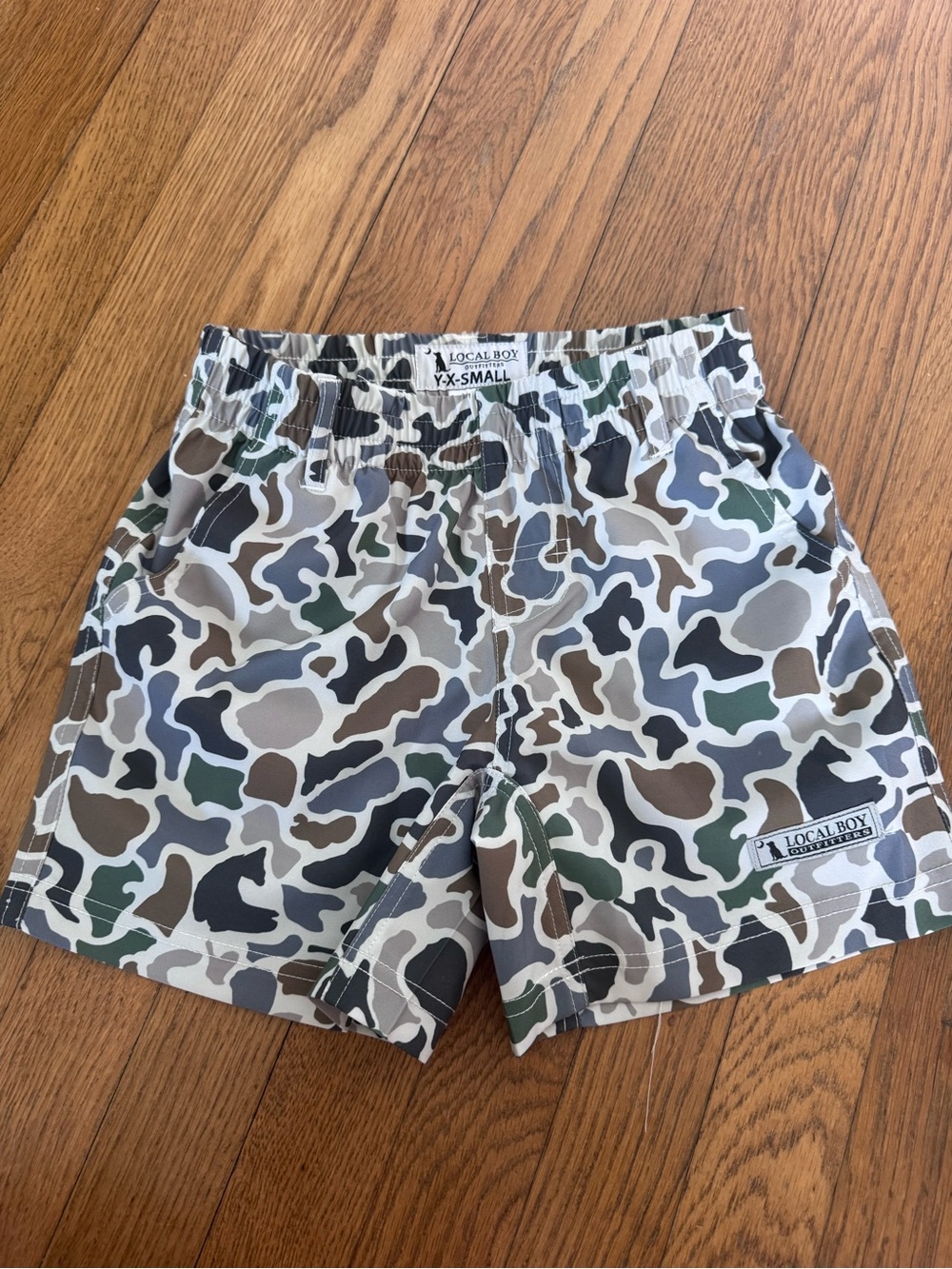 Local boy Camo Print boys volleyball Shorts - Green/Brown/Grey
